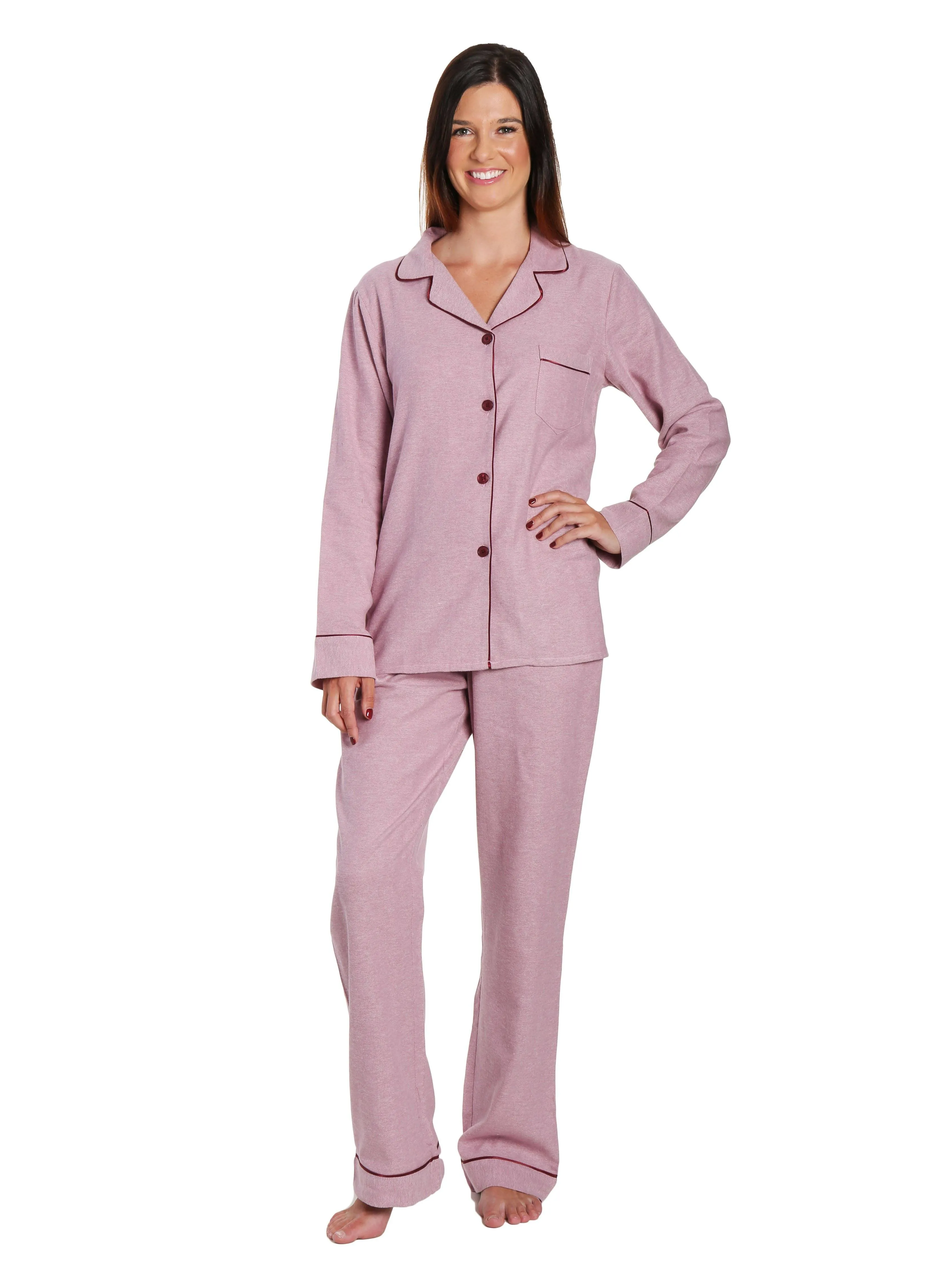 2Pc Lightweight Flannel Womens Pajama Sets