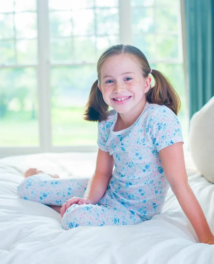 Aqua Wild Ditsy Shirt and Pant PJ Set