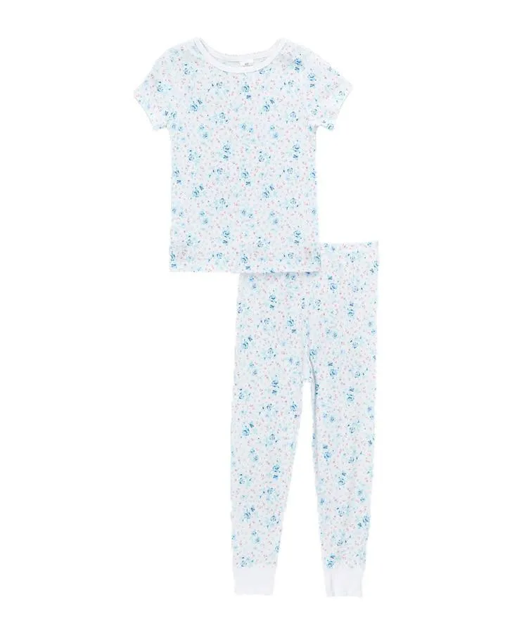 Aqua Wild Ditsy Shirt and Pant PJ Set