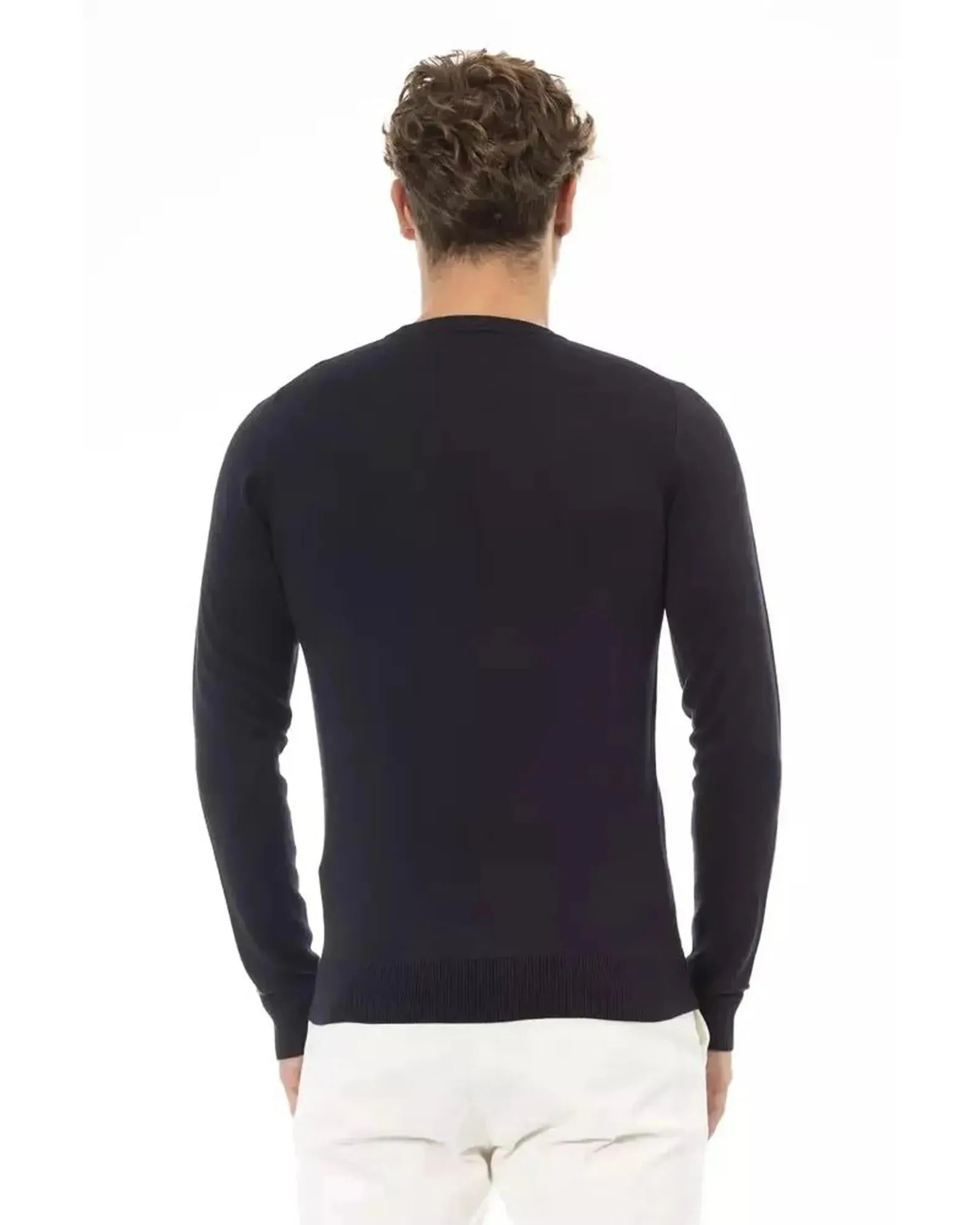 Baldinini Trend Men's Blue Modal Sweater - 52 IT