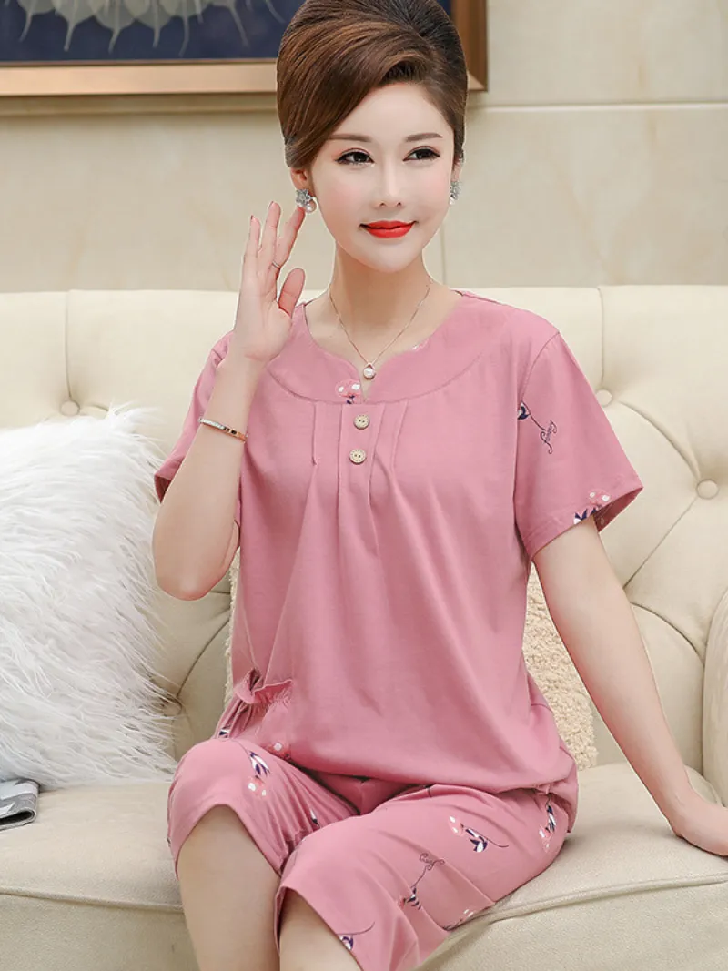 Beach party Summer Sleepwear Short Pajamas Suit