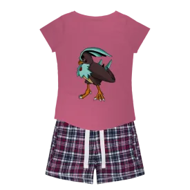 Bircross Women's Sleepy Tee and Flannel Short