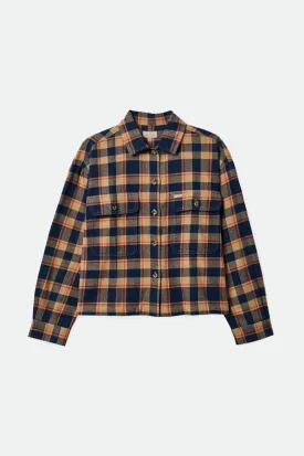 Bowery Women's Lightweight L/S Flannel - Washed Navy/Sand