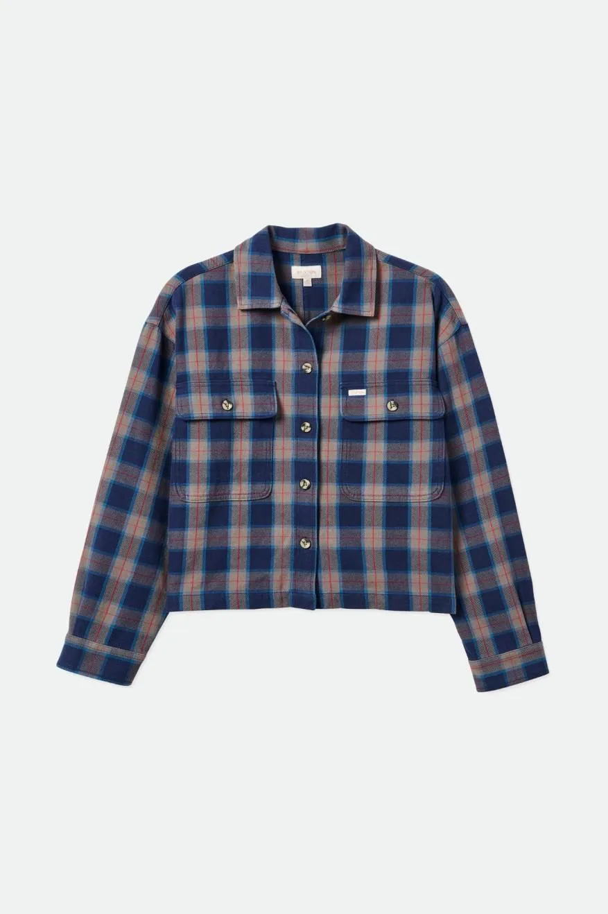 Bowery Women's L/S Flannel - Navy/Charcoal