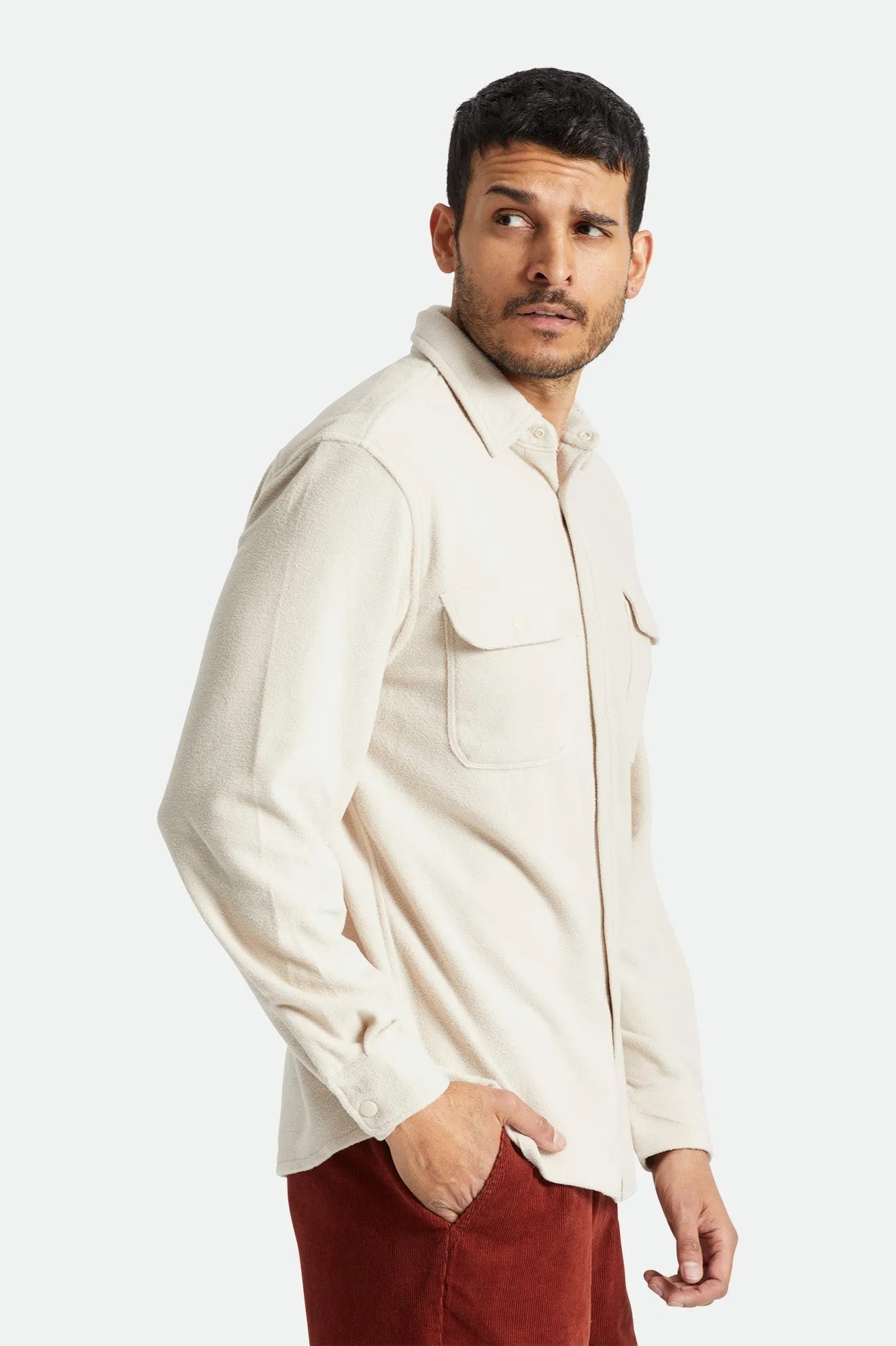 Brixton Bowery Lightweight Long Sleeve Arctic Stretch Fleece - Beige