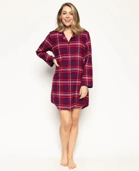 Clarissa Pink Checks Night Shirt