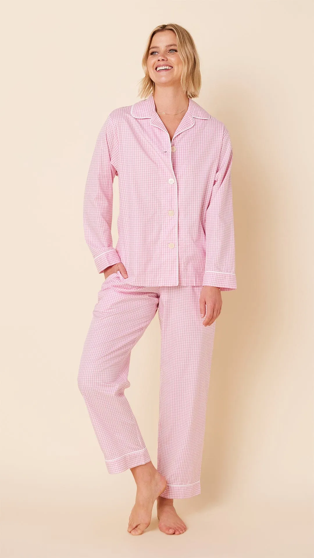 Classic Gingham Luxe Pima Pajama - Pink