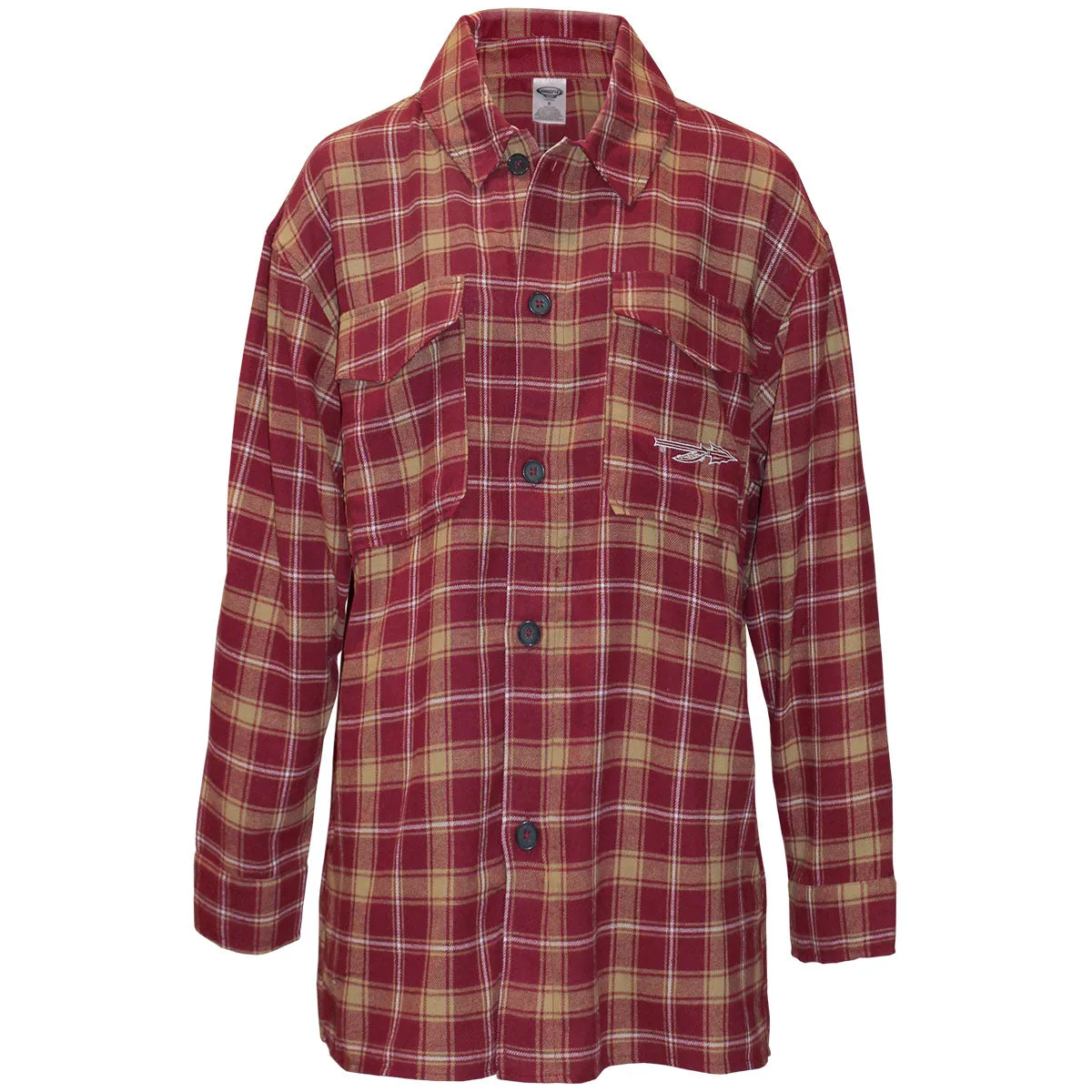 Concepts Sport Women's Spear Logo Flannel Nightshirt - Garnet/Gold