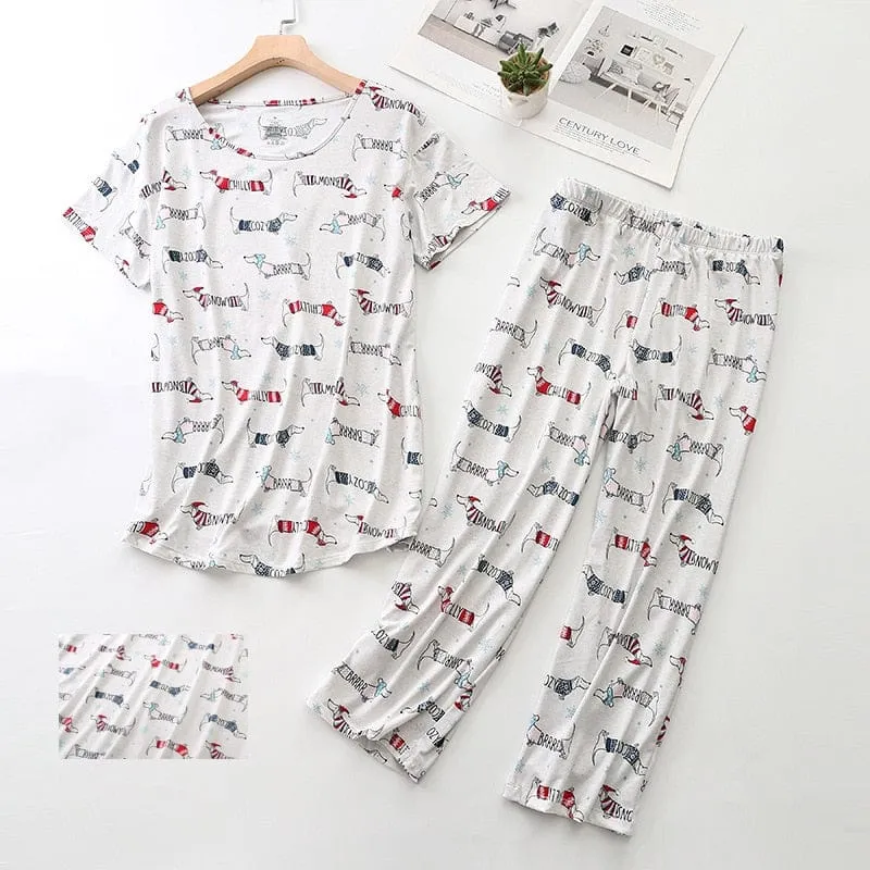 Cozy Dachshund Pajamas And Nightgown