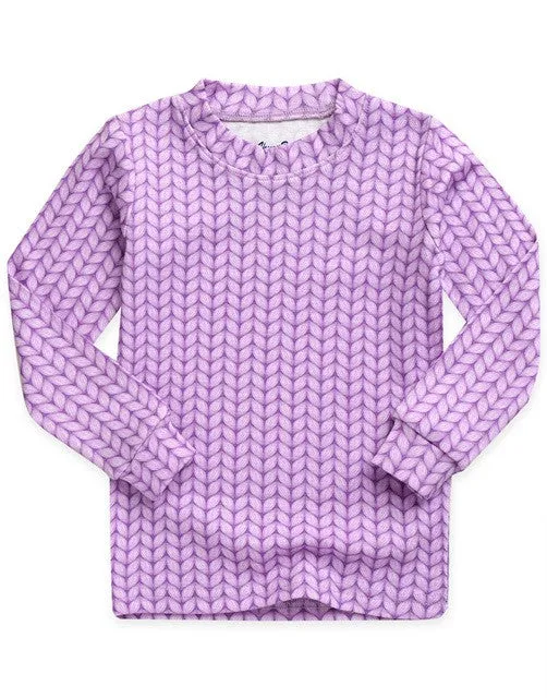 Cozy Knit Light Purple Long Sleeve Pajama