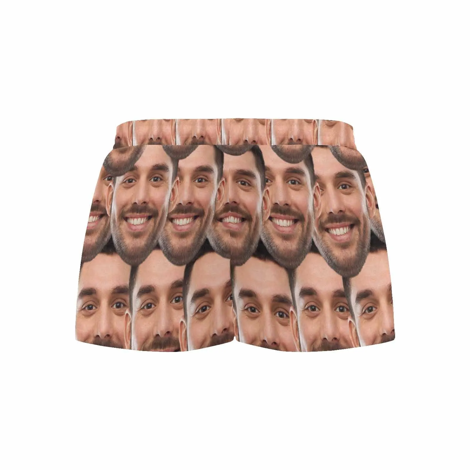 Custom Face Women's Pajama Shorts Personalized Seamless Face Sleepwear Shorts