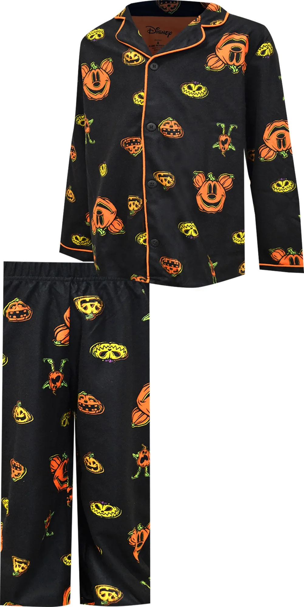 Disney Mickey Mouse Halloween Flannel Guys Pajamas