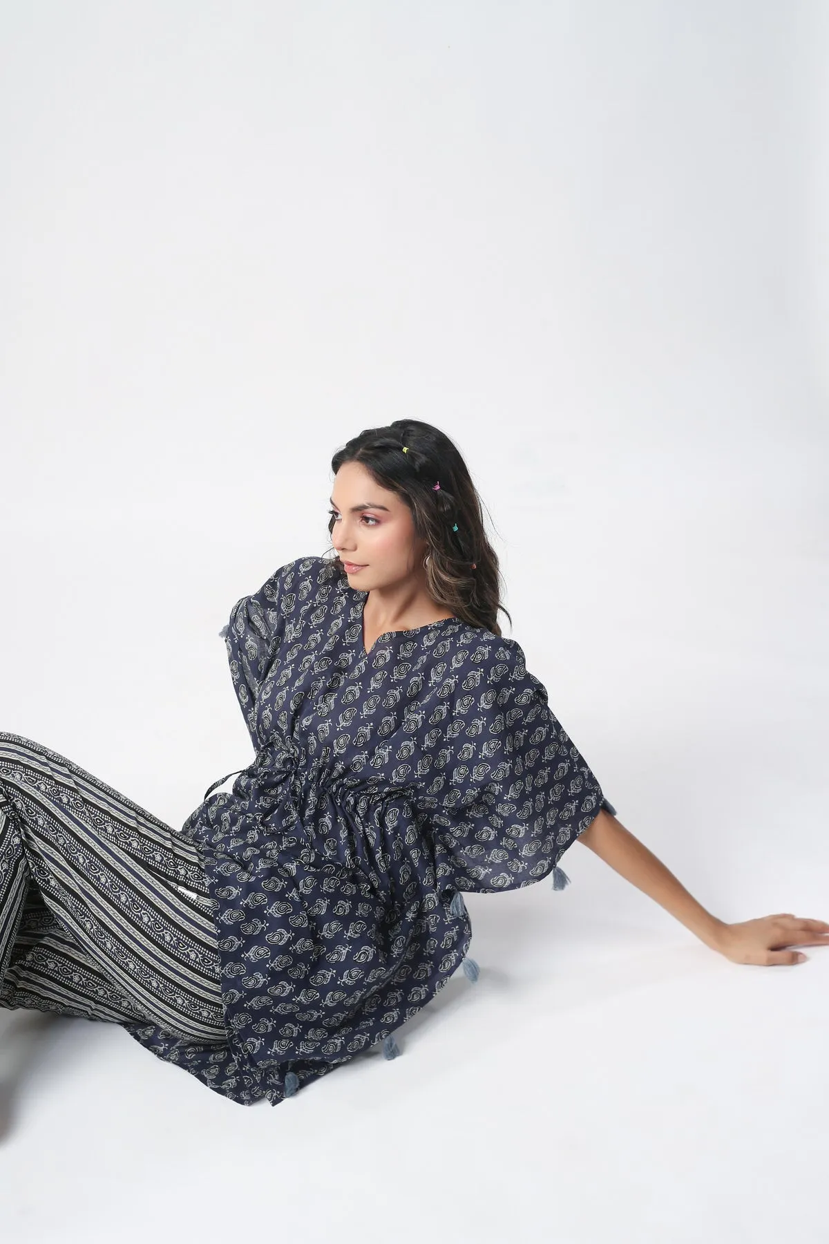 Dusk to Dawn Cotton Kaftan Pajama set