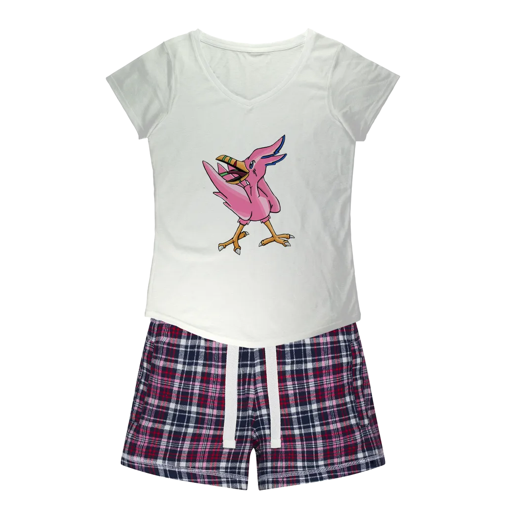 Flarem Women's Sleepy Tee and Flannel Short