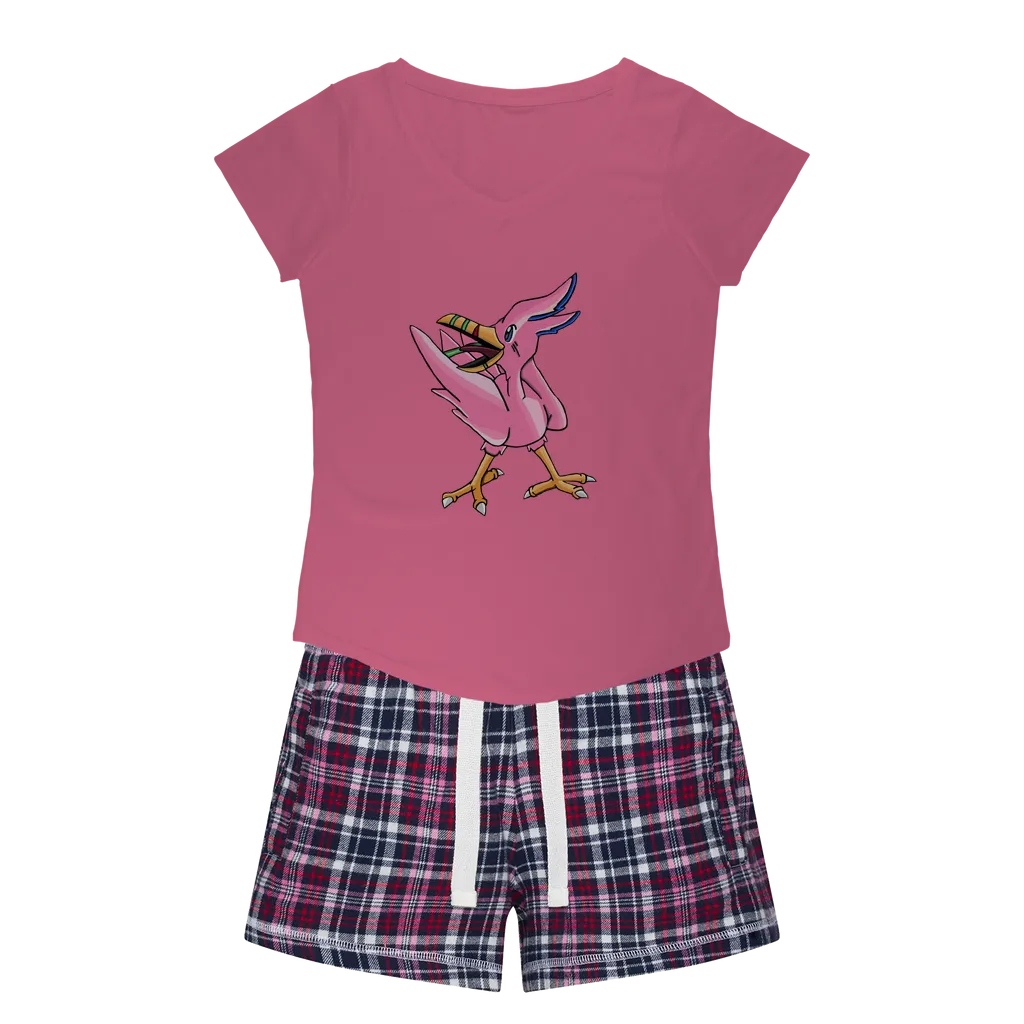 Flarem Women's Sleepy Tee and Flannel Short