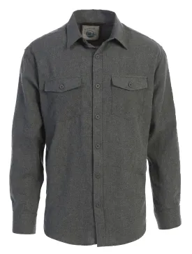 Gioberti Men's Heather Charcoal Plaid Checkered Brushed Flannel Shirt