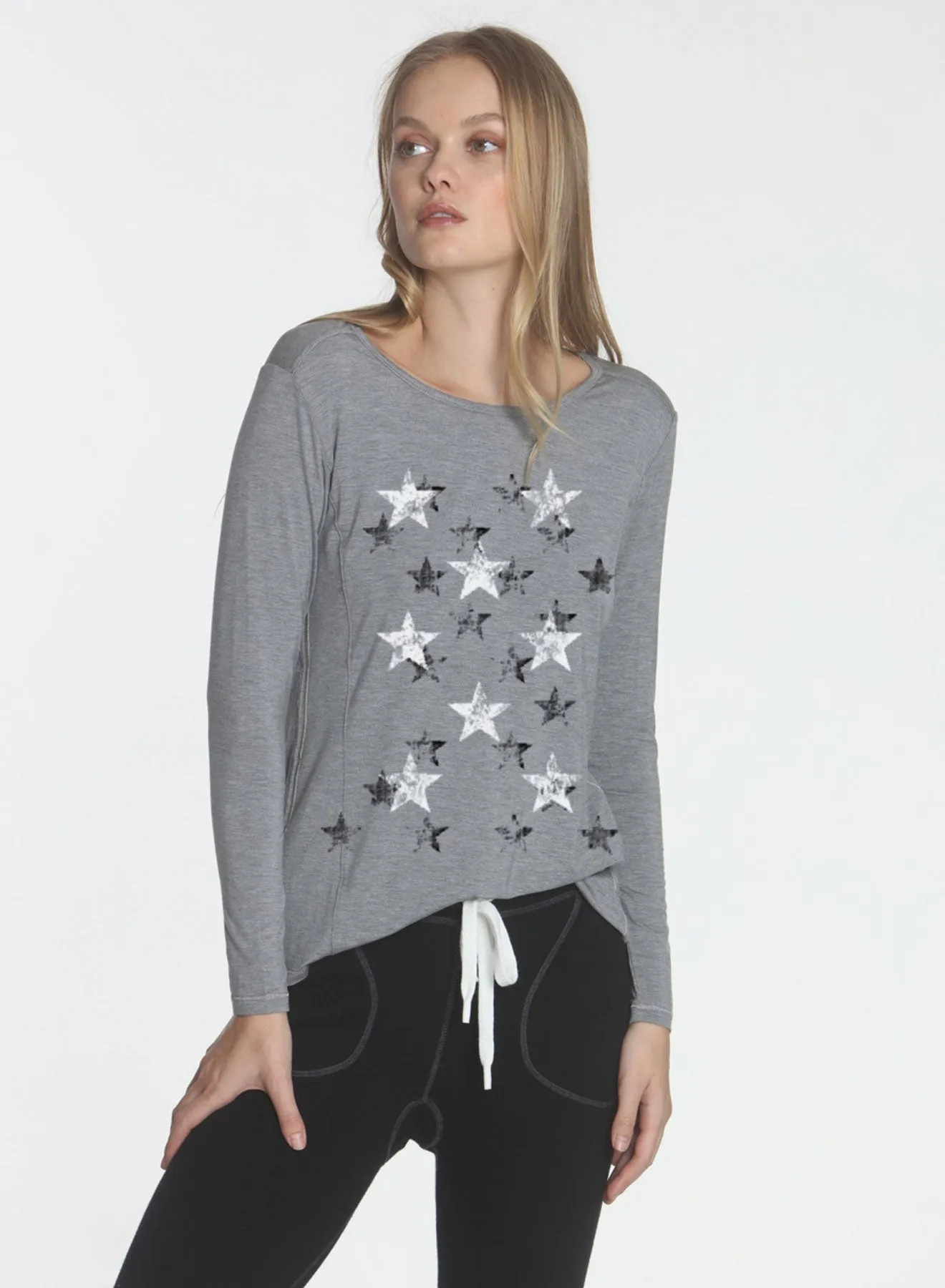 Graphic Riley LS Tee - Grey Stardust