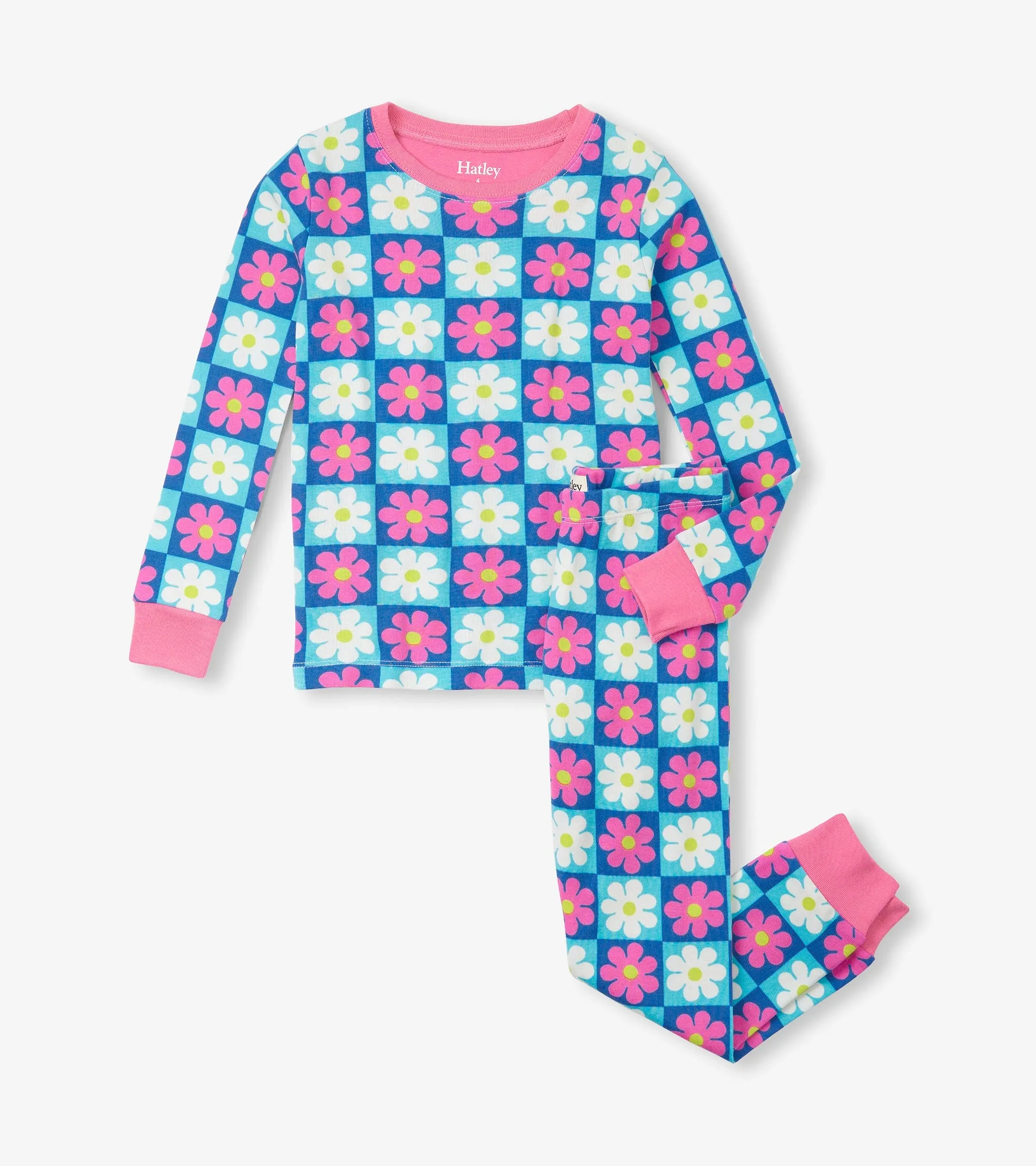 Hatley - Checked Daisy Cotton Pajama Set