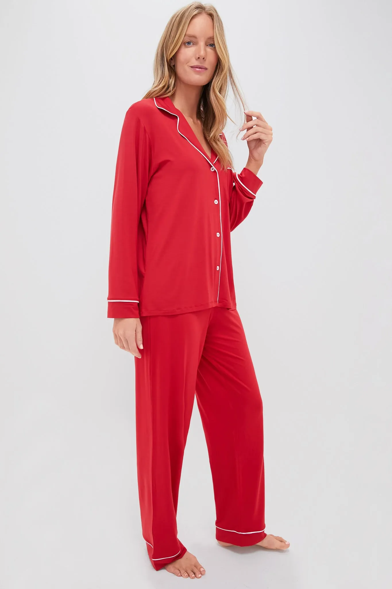 Haute Red Gisele Long PJ Set