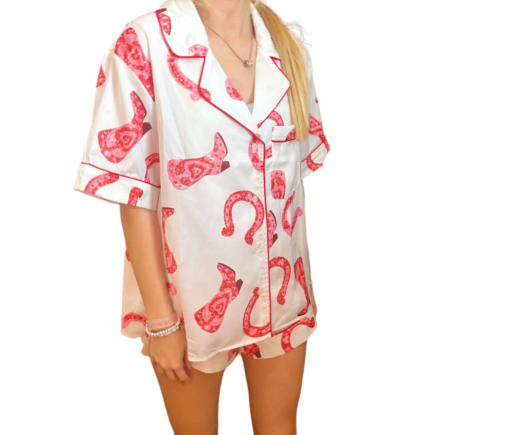 Horseshoe & Boots Luxe Silk Pajama Set