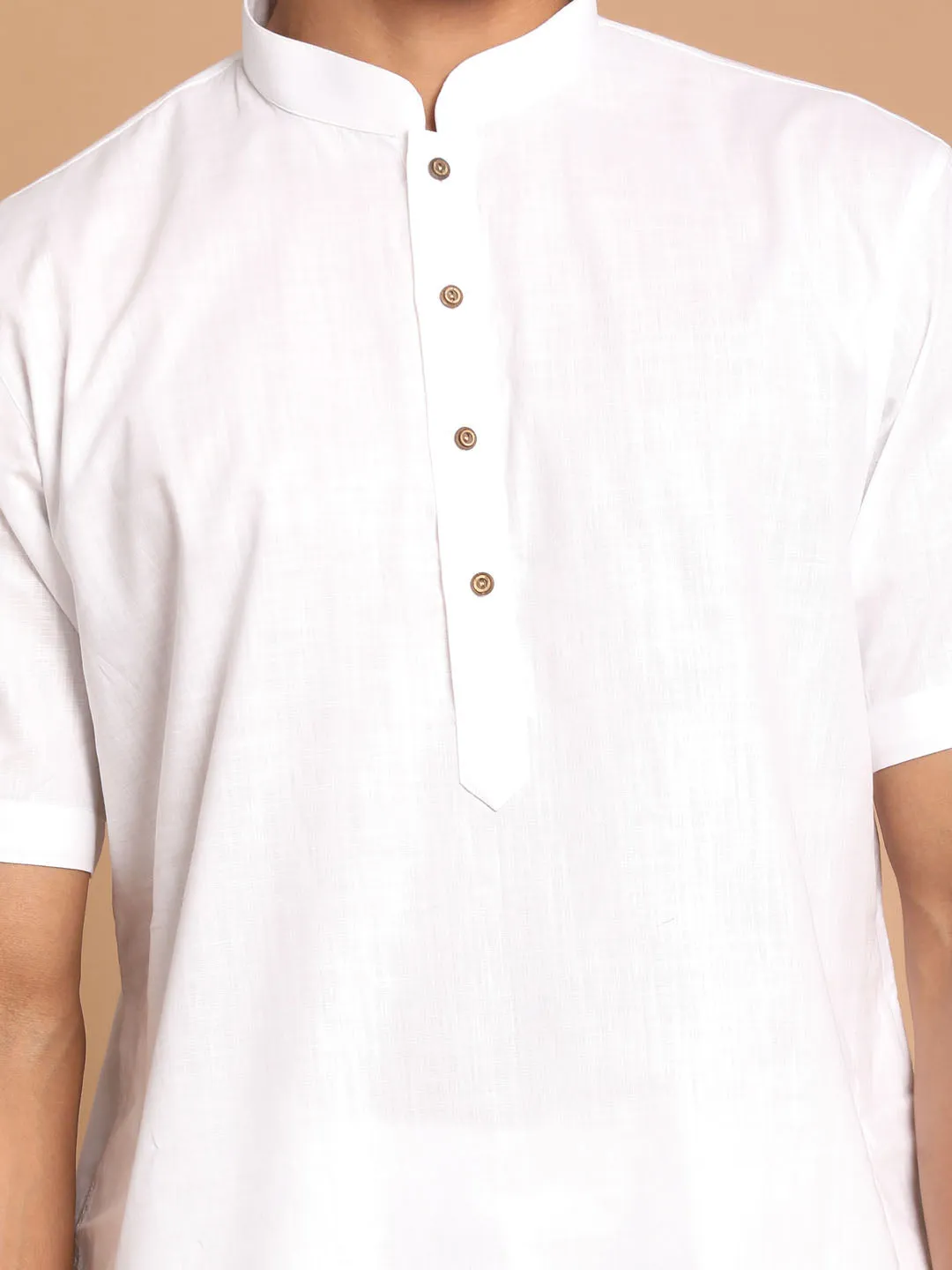 Jashvi Men's White Solid Kurta with Pyjamas