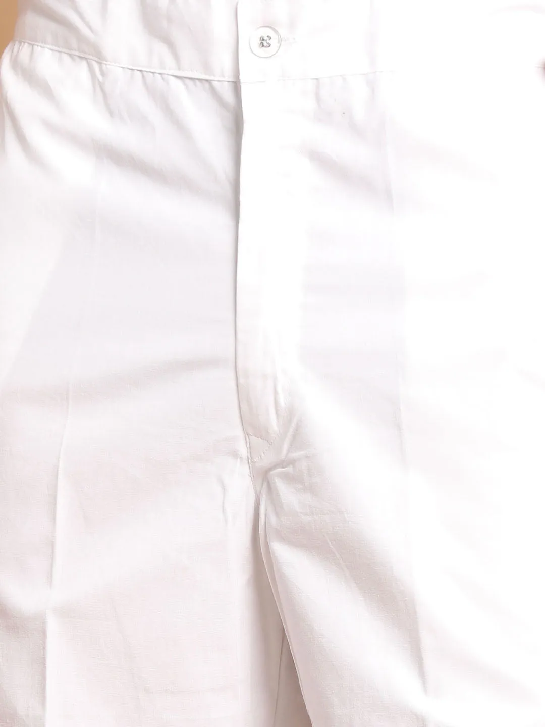 Jashvi Men's White Solid Kurta with Pyjamas