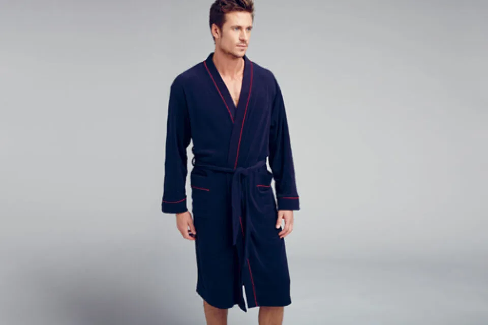 Jockey Men's Plus Size Navy Bath Robe Big and Tall