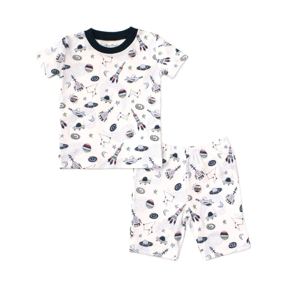 Kissy Kissy -PJs Outer Space -Print Short Pajama Set - Snug Fit -Blue