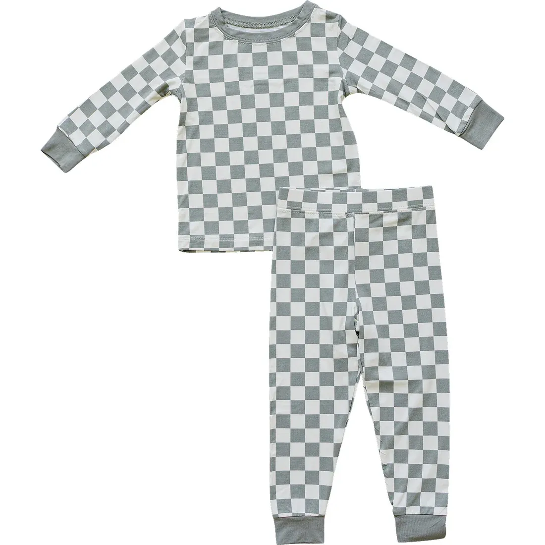 Light Green Checkered Bamboo Cozy Set