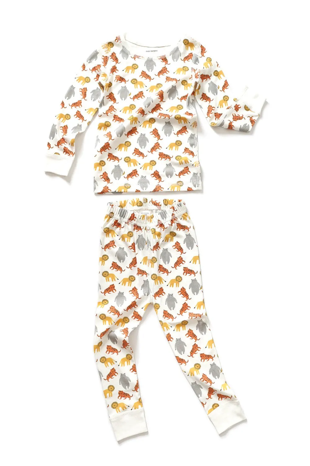 Lions, Tigers, and Bears Organic Pima Cotton Pajama Set- 6-12M Only