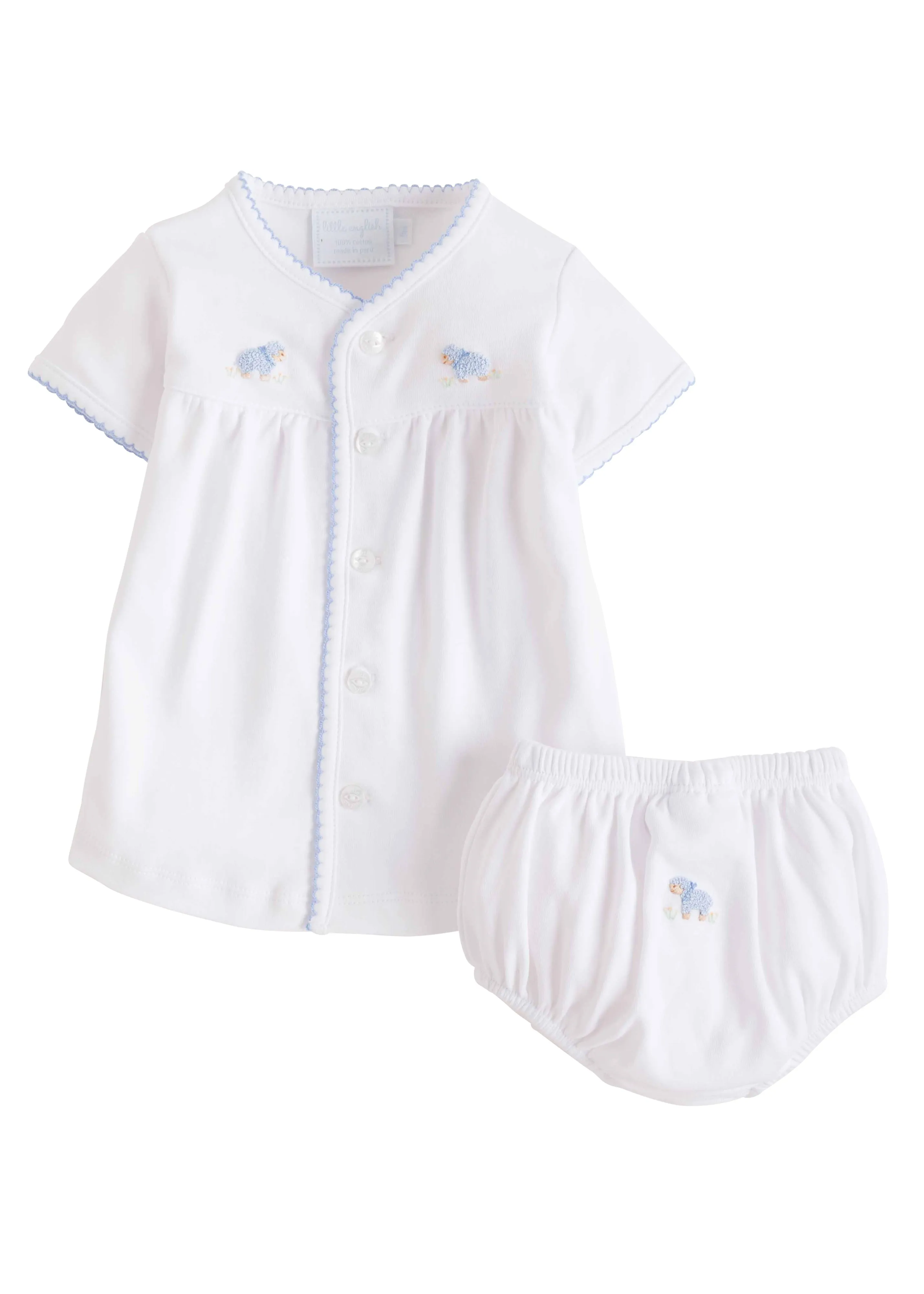 Little English Pinpoint Layette Knit Set 4906