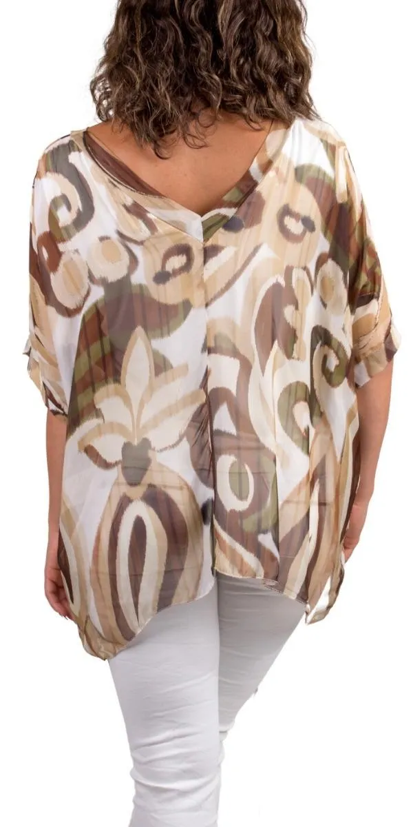 Lizane Swirl Print Blouse