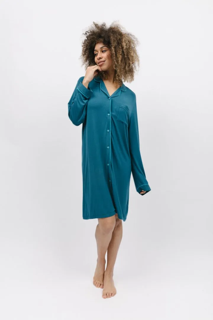 Maple Teal Modal Knit Nightshirt