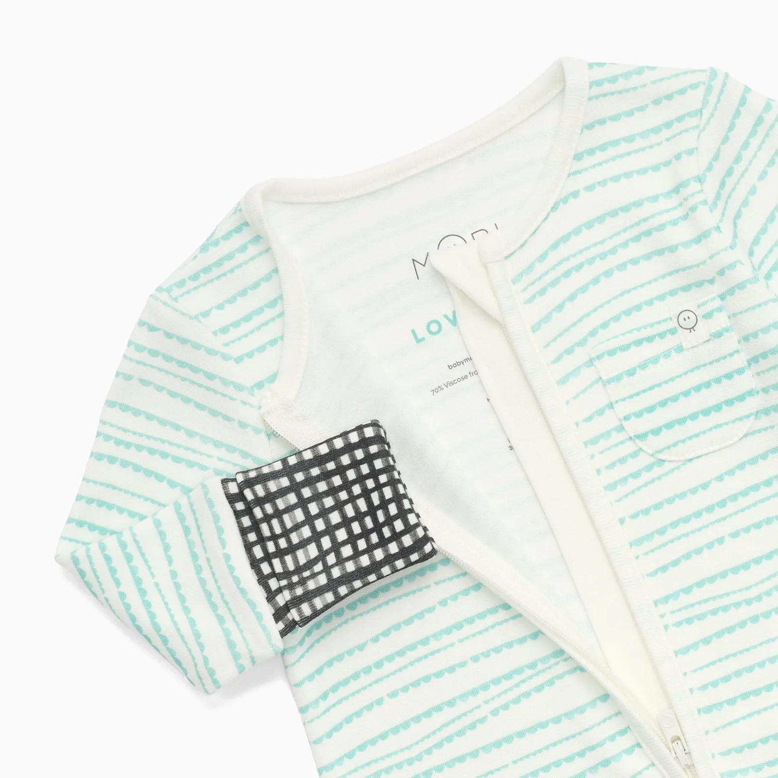 MORI x Lovevery Scallop Clever Zip Baby Pajamas