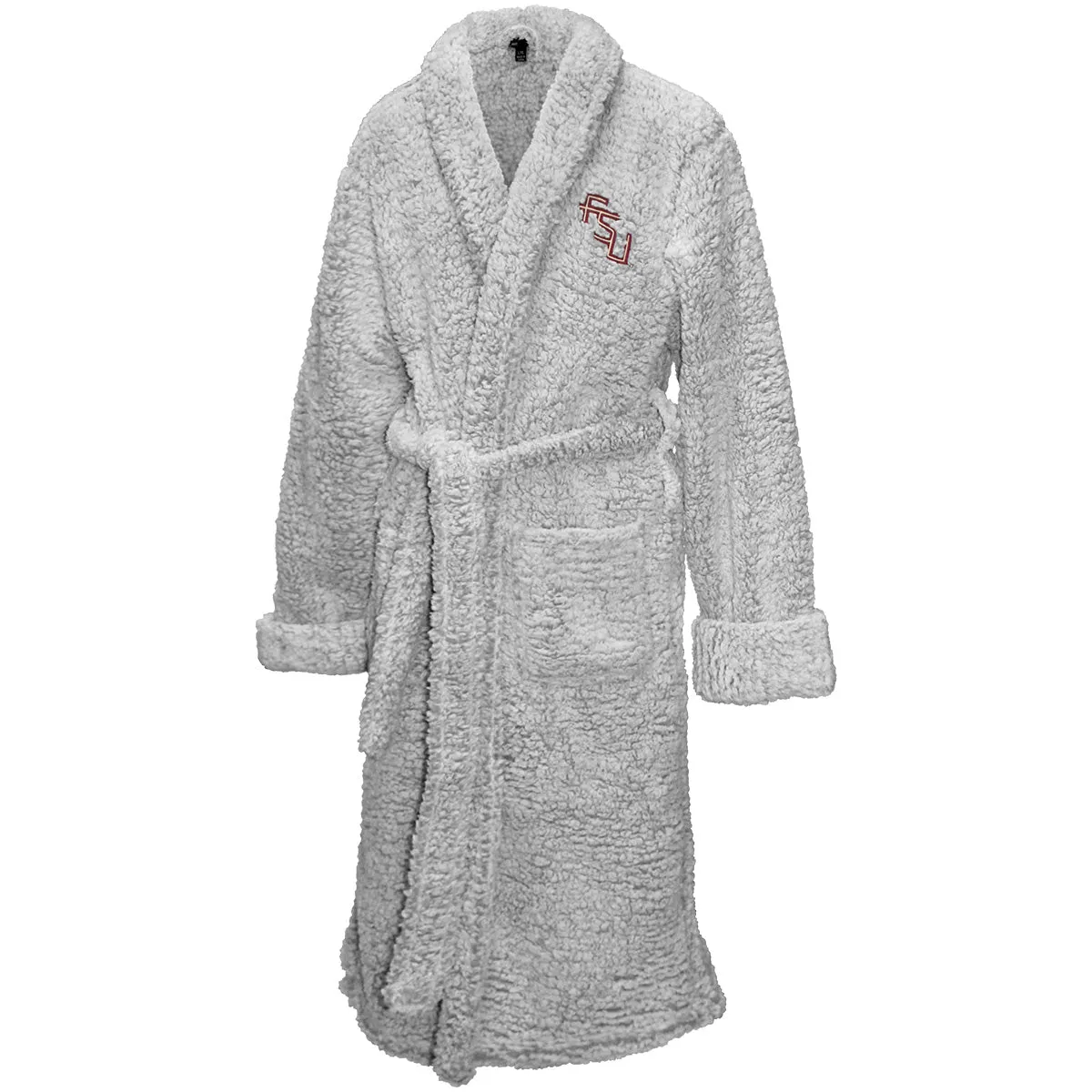 Northwest Adult/Unisex Stacked FSU Sherpa Lounge Robe - Grey