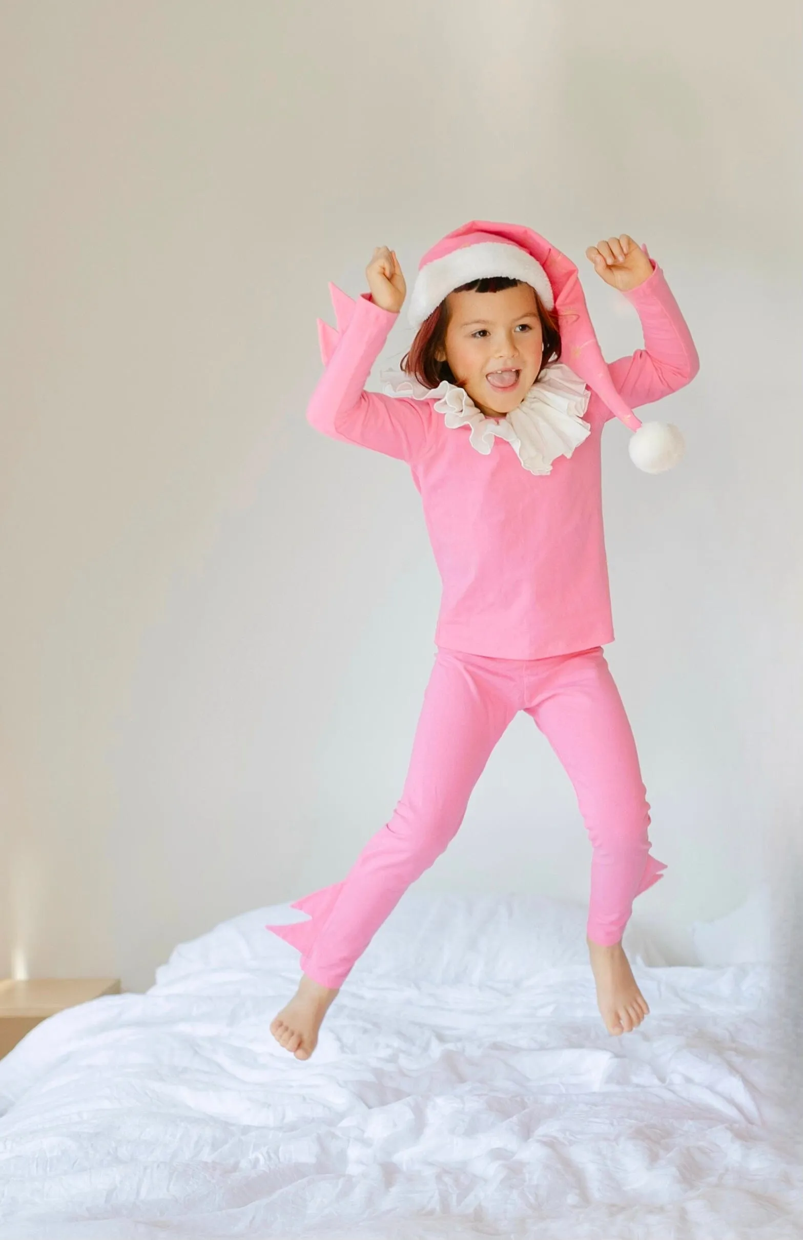 Pink Holiday Elf Pajama Costume