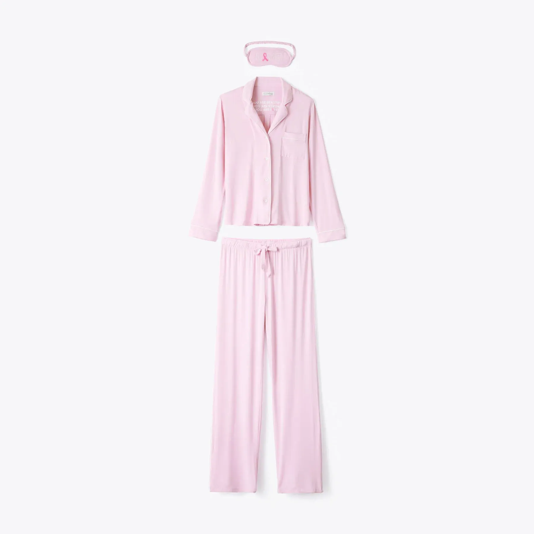 PJ Salvage Susan G. Komen 3 Piece Modal Pajama Set - Blush