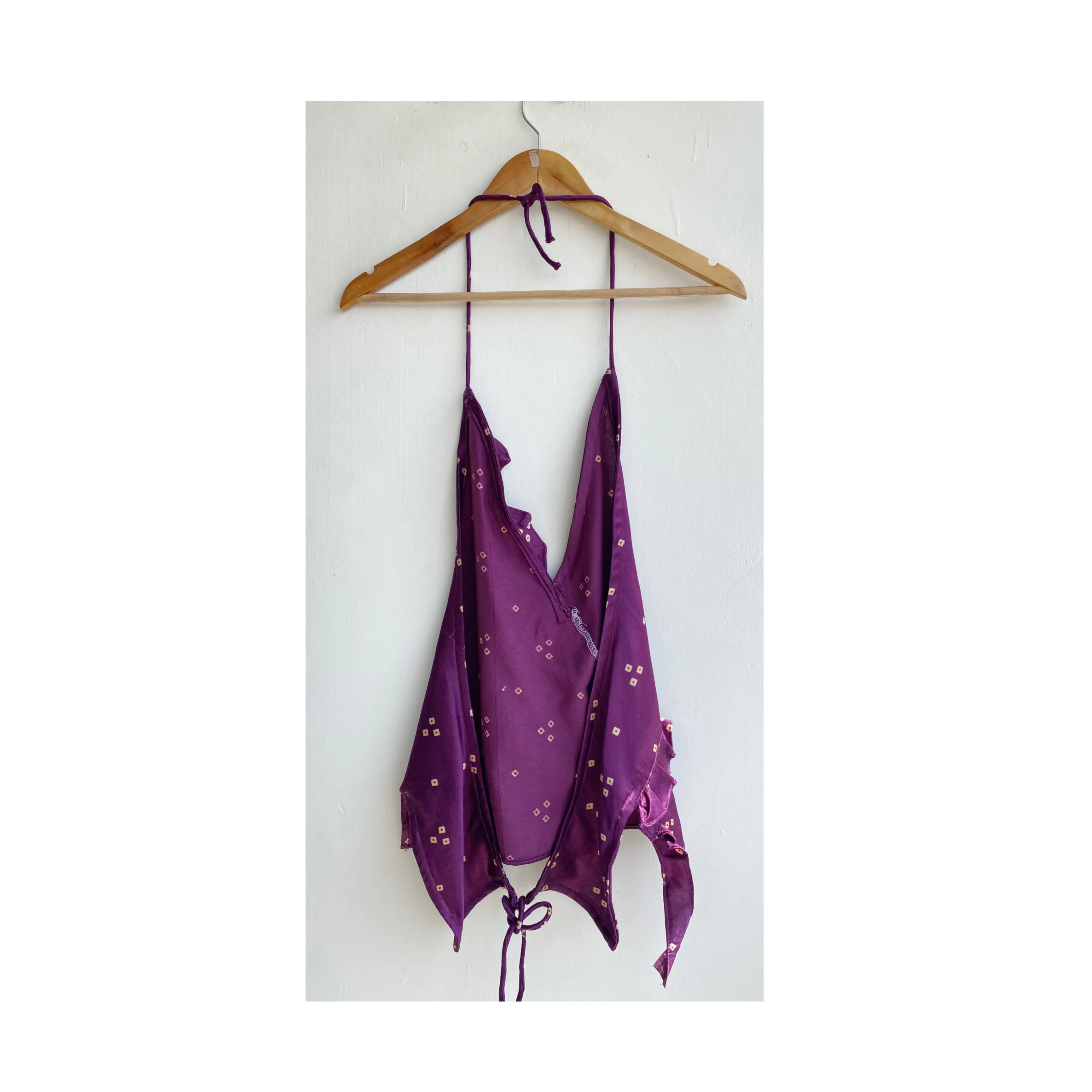 Purple bandhani silk top