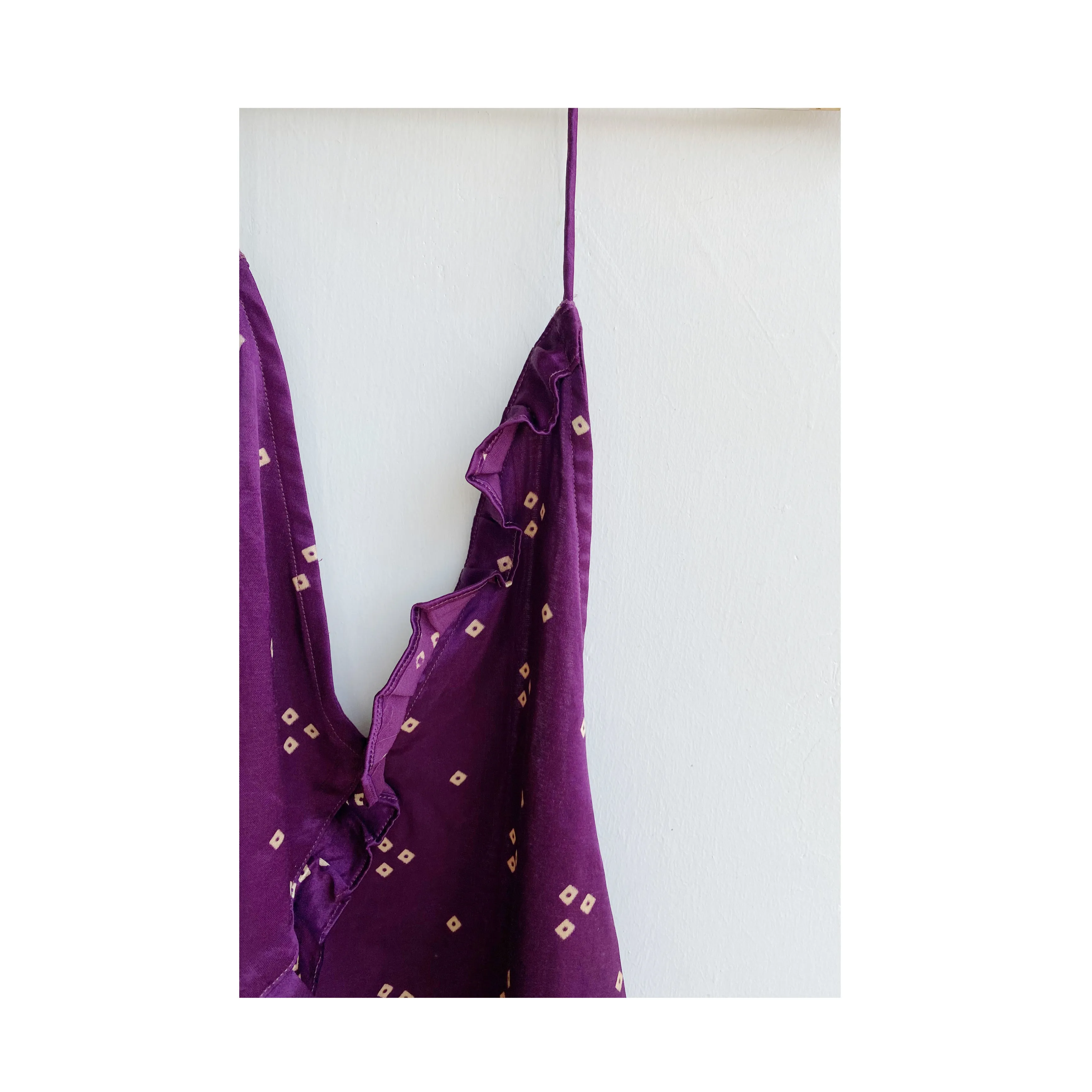 Purple bandhani silk top