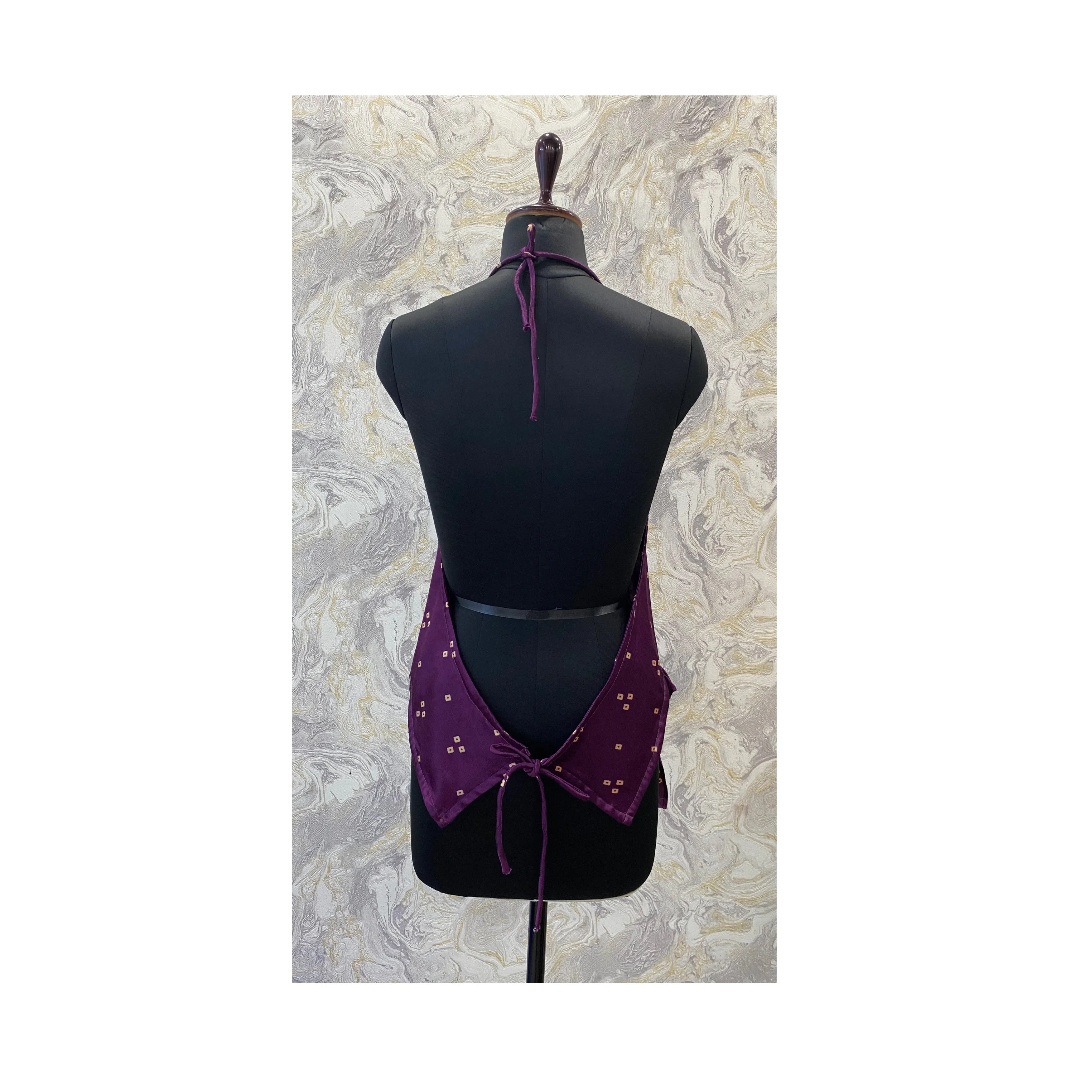 Purple bandhani silk top