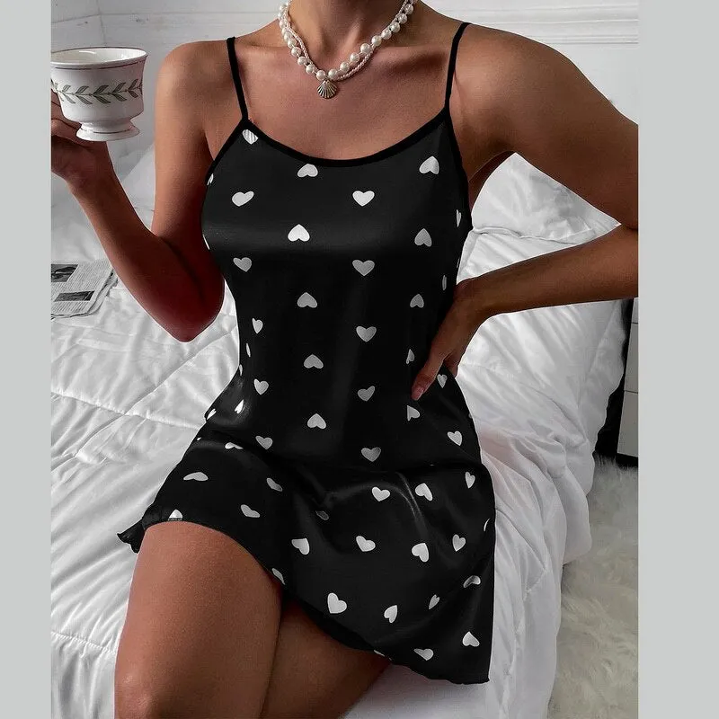 Sexy Silk Thin Halter Nightdress