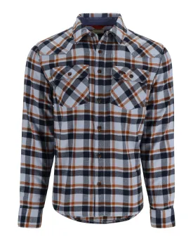 Simms Men's Santee Flannel Shirt / Steel Blue Shadow Box Plaid