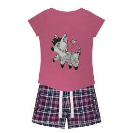 Stalze Women's Sleepy Tee and Flannel Short