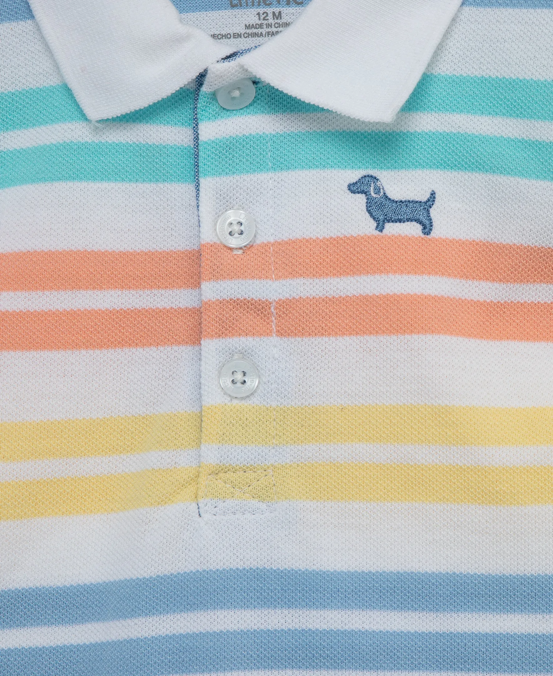 Stripe Puppy Polo Toddler Short Set (2T-4T)