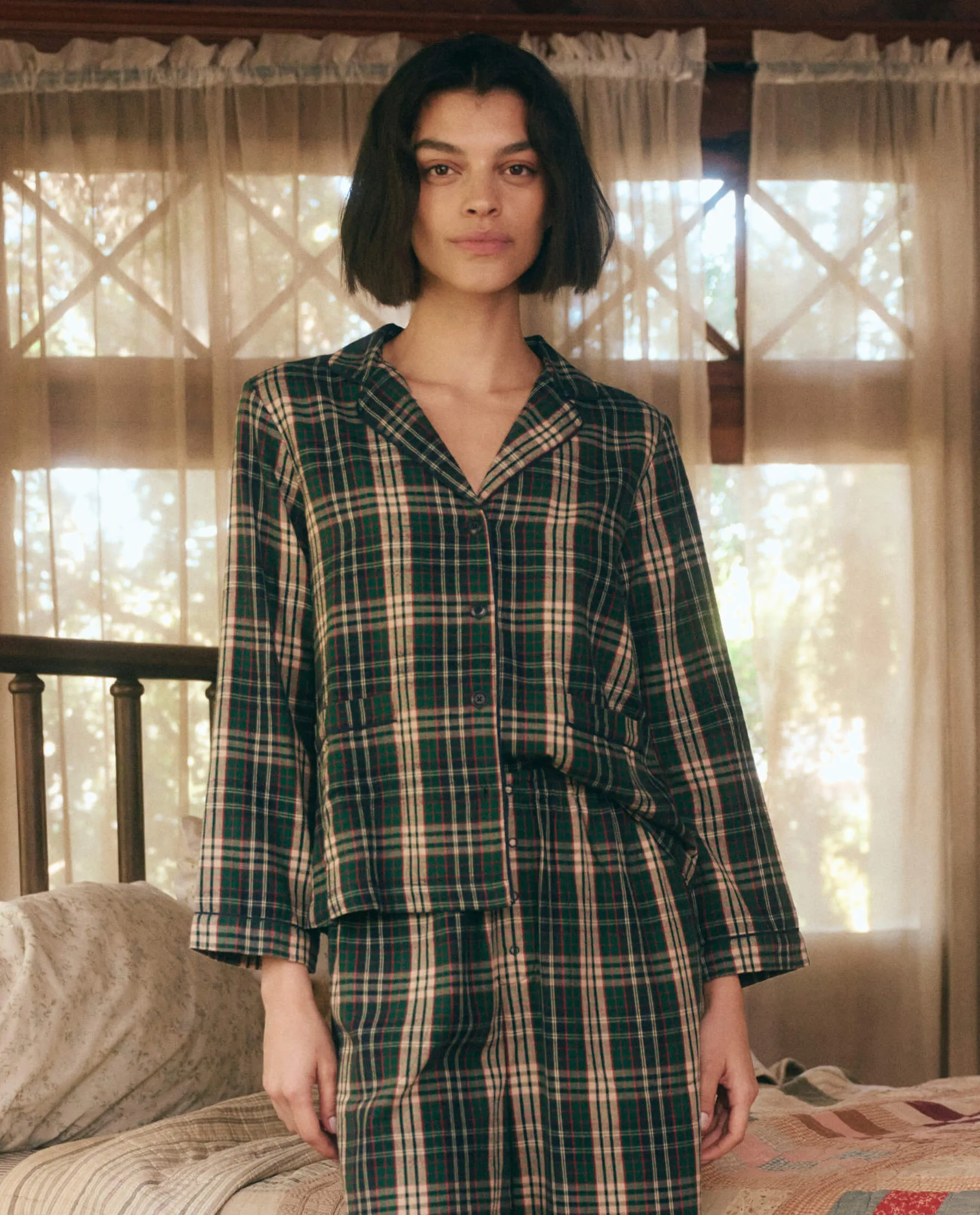 The Shrunken Pajama Top. -- Pine Needle Plaid