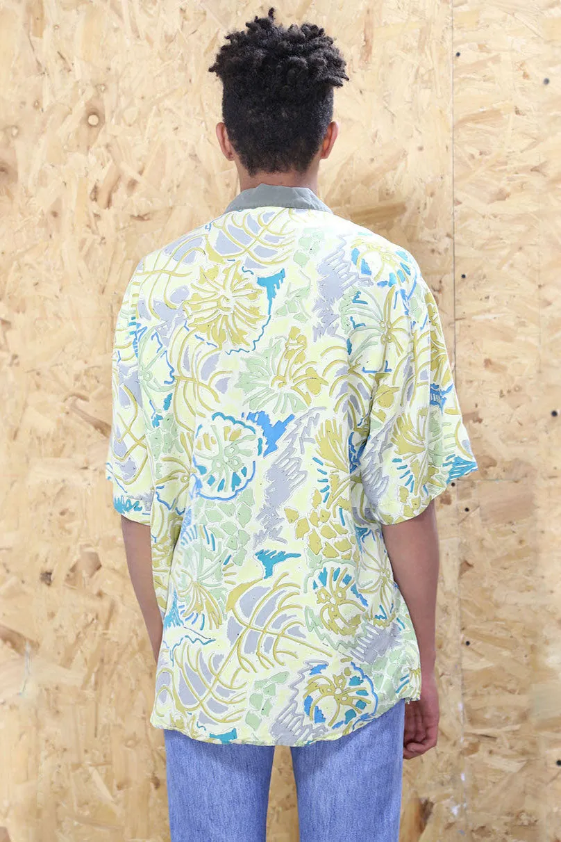 Tropical Print Silk Shirt