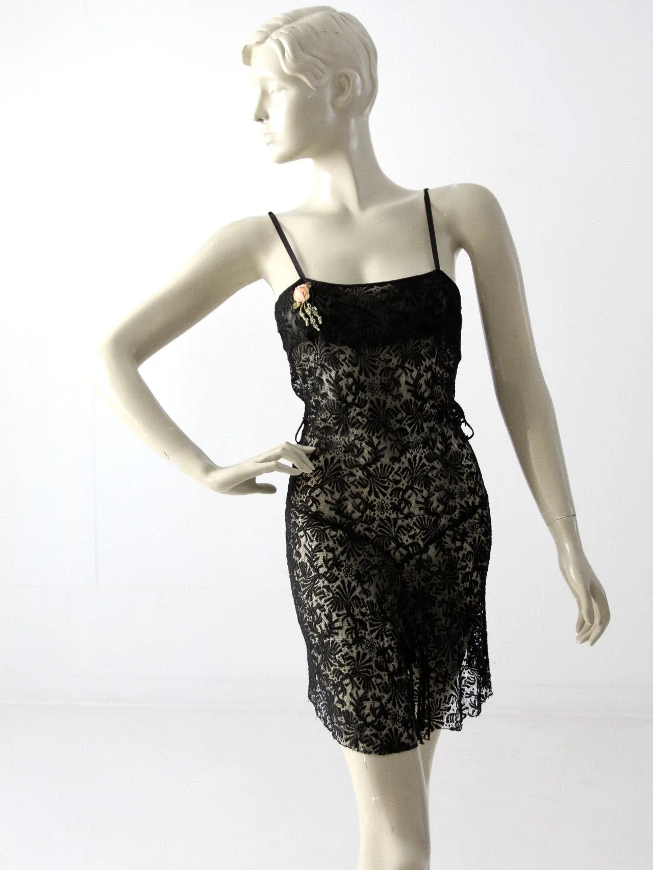 vintage 30s black negligee