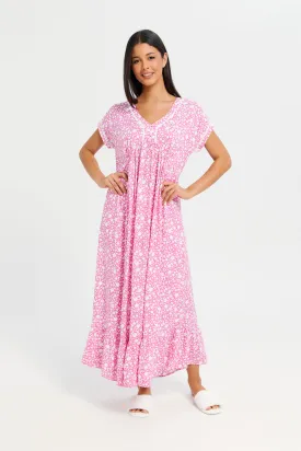 Women Assorted Short Sleeve Printed Nightgown