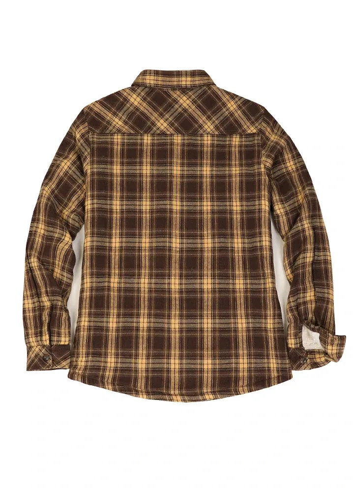 Women's Flannel Shirt Jacket,Sherpa-Lined Plaid