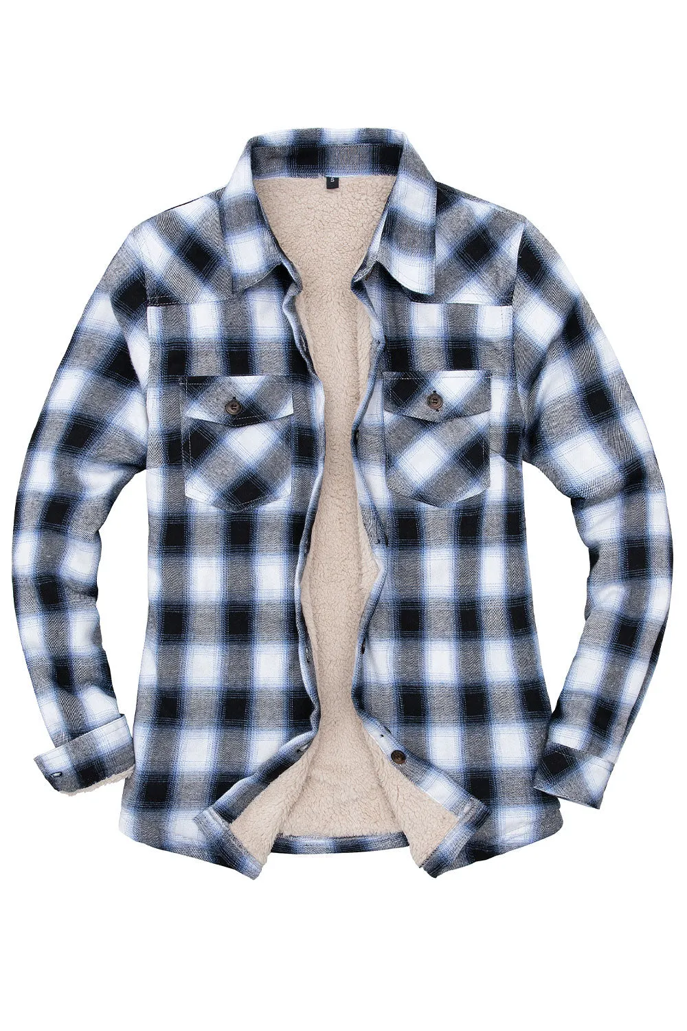 Women's Flannel Shirt Jacket,Sherpa-Lined Plaid